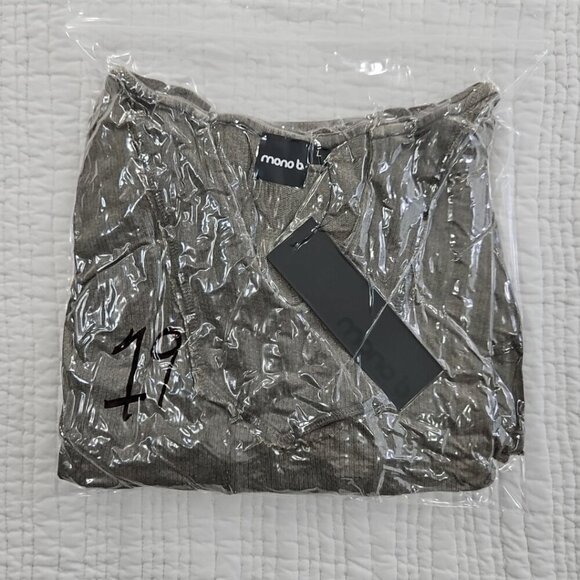 New Mono B Hoodie Women's Large Brown Long Sleeve Raw Grunge Street MSRP $68 - Picture 13 of 13